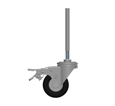 3寸不帶伸縮桿腳輪
